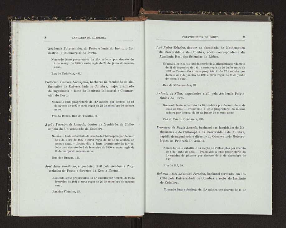 Annuario da Academia Polytechnica do Porto. A. 26 (1902-1903) / Ex. 2 11