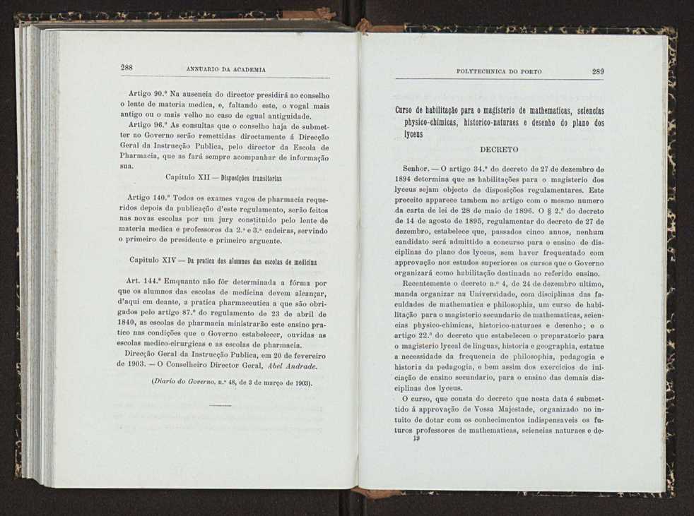 Annuario da Academia Polytechnica do Porto. A. 26 (1902-1903) / Ex. 2 152