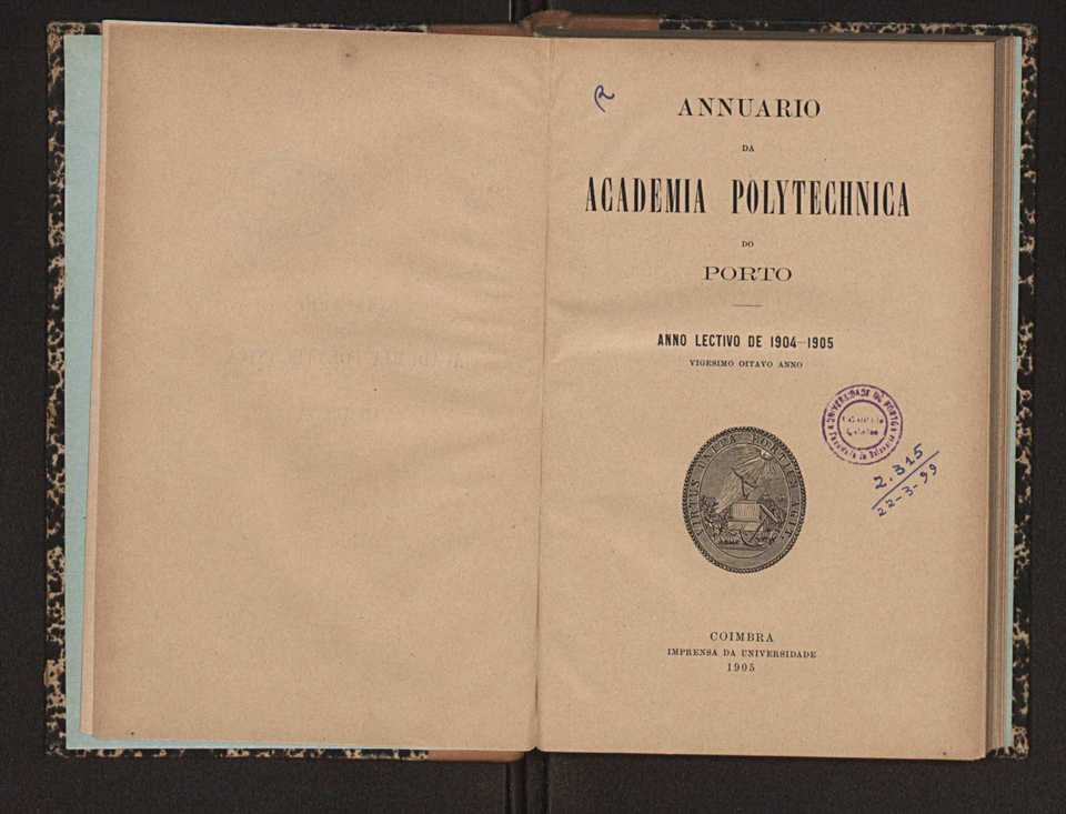 Annuario da Academia Polytechnica do Porto. A. 28 (1904-1905) / Ex. 2 3