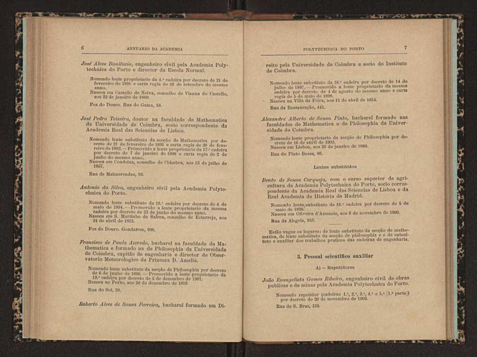 Annuario da Academia Polytechnica do Porto. A. 29 (1905-1906) / Ex. 2 6