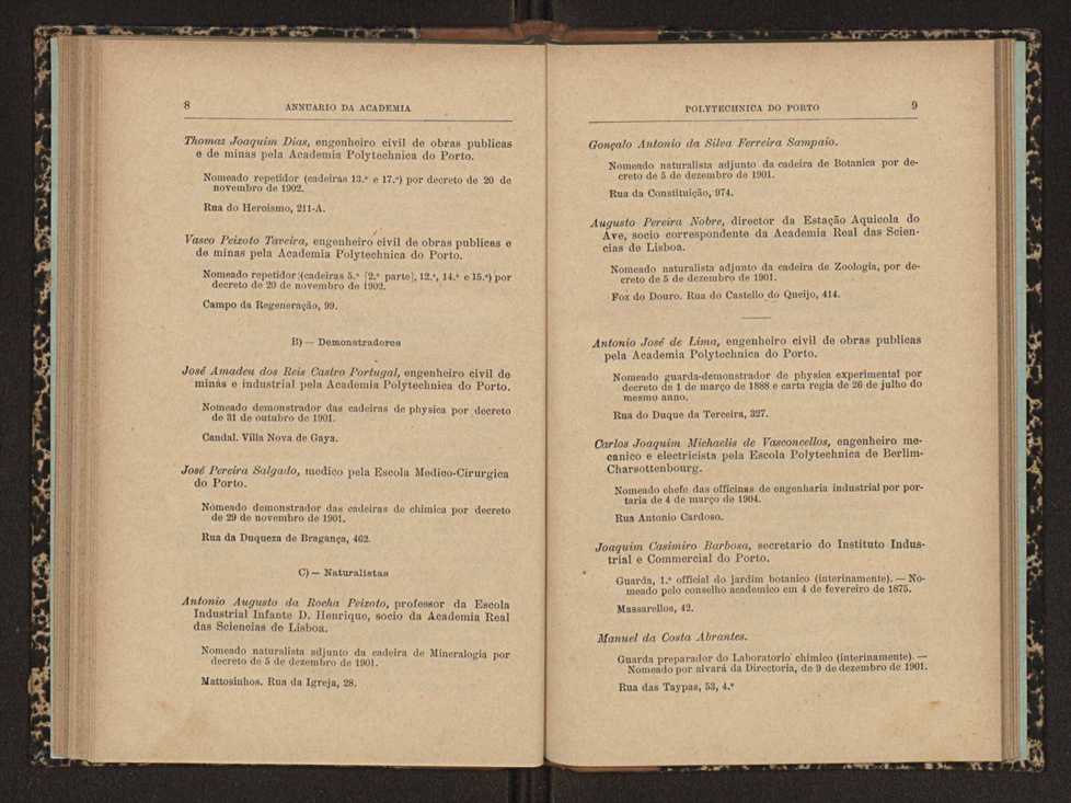 Annuario da Academia Polytechnica do Porto. A. 29 (1905-1906) / Ex. 2 7