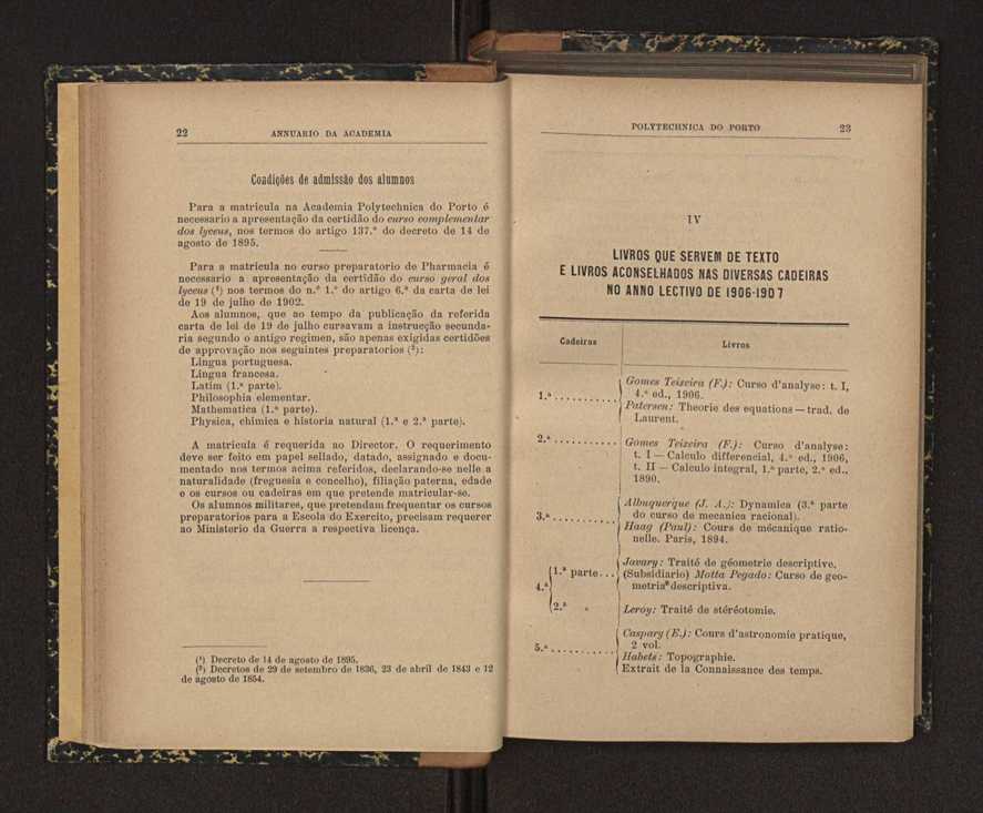 Annuario da Academia Polytechnica do Porto. A. 30 (1906-1907) / Ex. 2 15