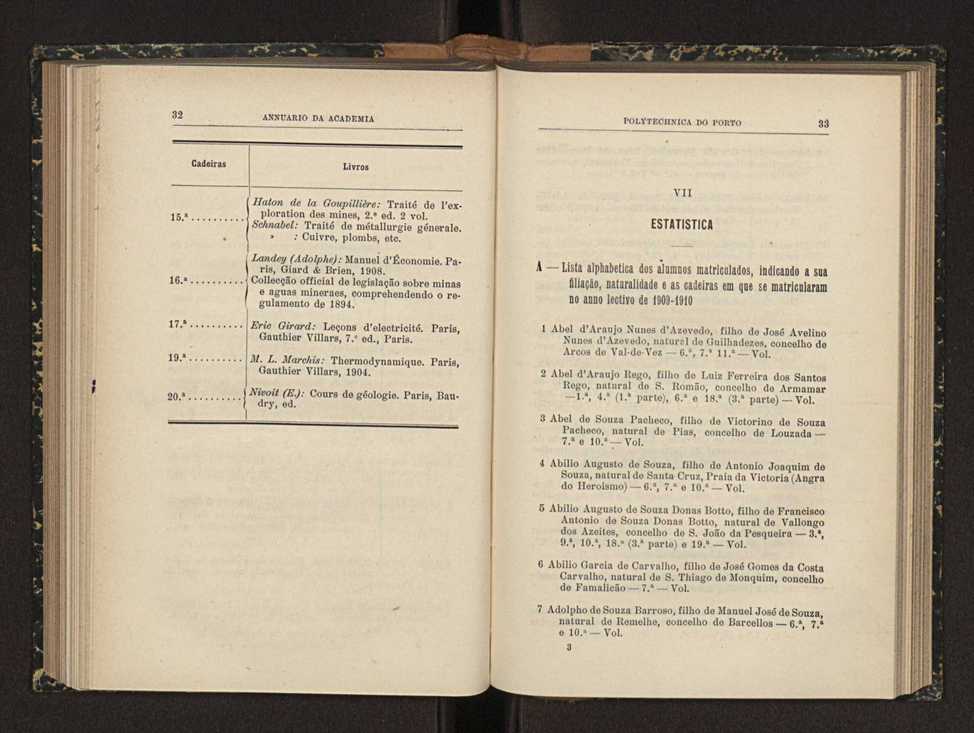 Annuario da Academia Polytechnica do Porto. A. 33 (1909-1910) / Ex. 2 17