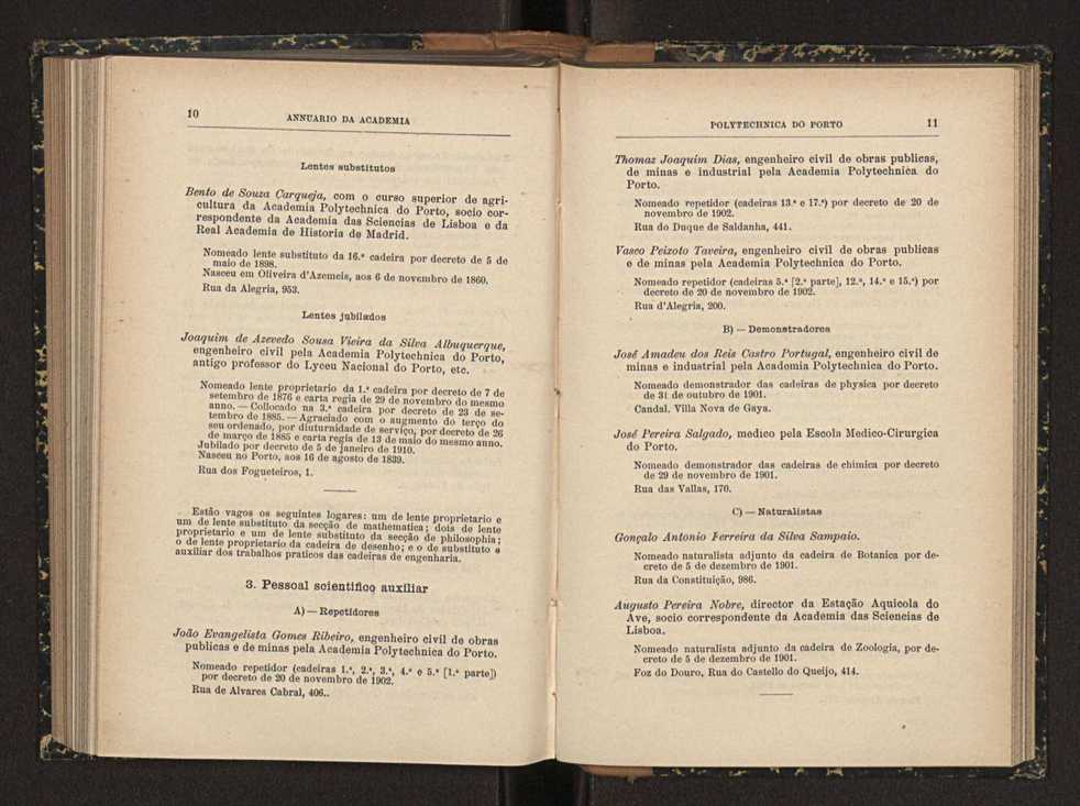 Annuario da Academia Polytechnica do Porto. A. 34 (1910-1911) / Ex. 2 6