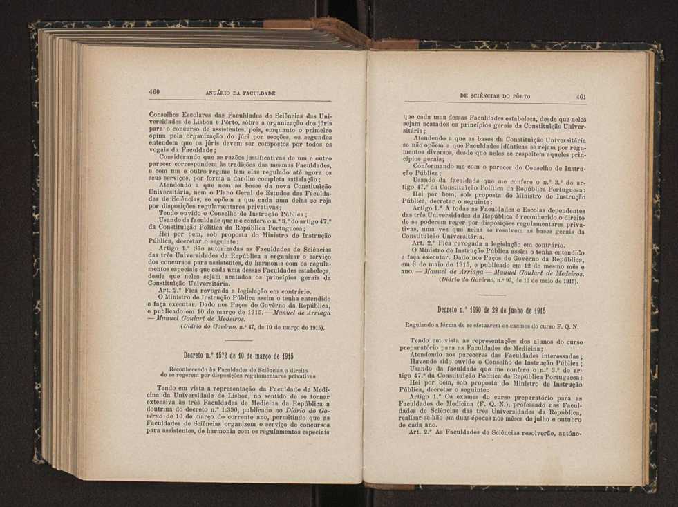 Anurio da Faculdade de Scincias da Universidade do Porto : (antiga Academia Politcnica). 1911/1912 - 1913/1914 / Ex. 2 263