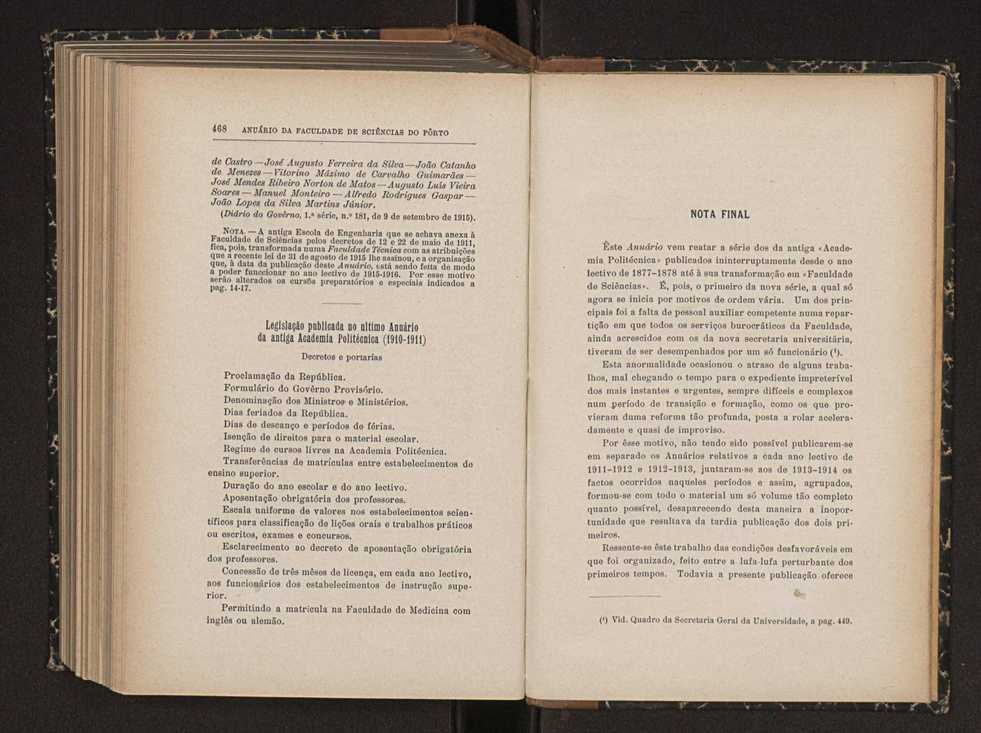 Anurio da Faculdade de Scincias da Universidade do Porto : (antiga Academia Politcnica). 1911/1912 - 1913/1914 / Ex. 2 267