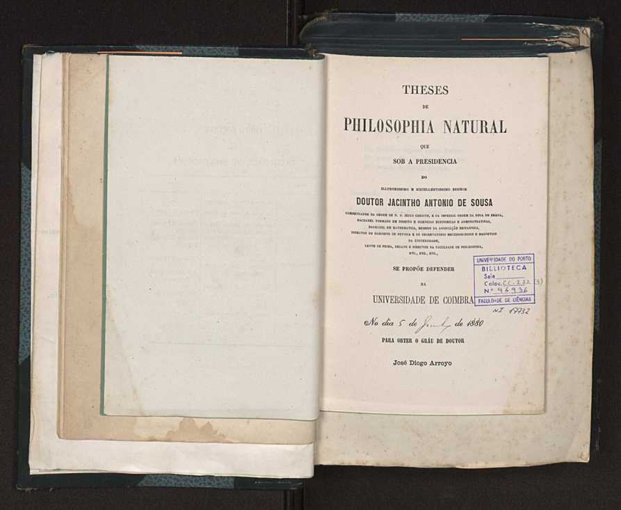 Theses de philosophia natural:que sob a presidencia do... Doutor Jacintho Antonio de Sousa 3