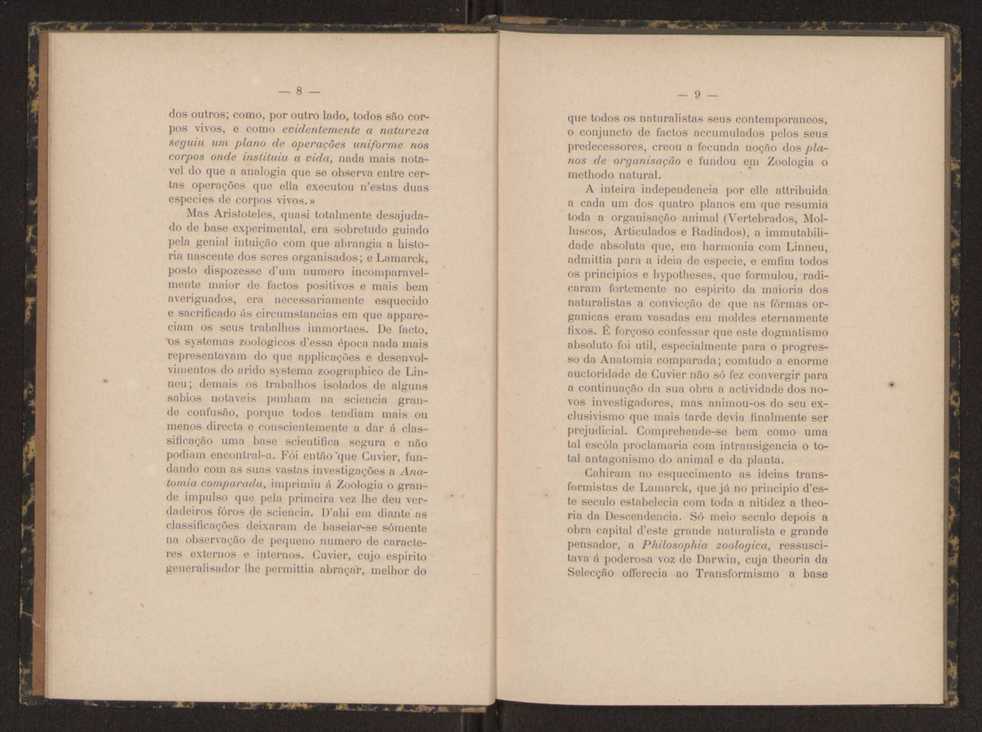 Oreino dos protistas:apreciao da legitimidade d'esta hypothese na classificao dos seres organicos 6