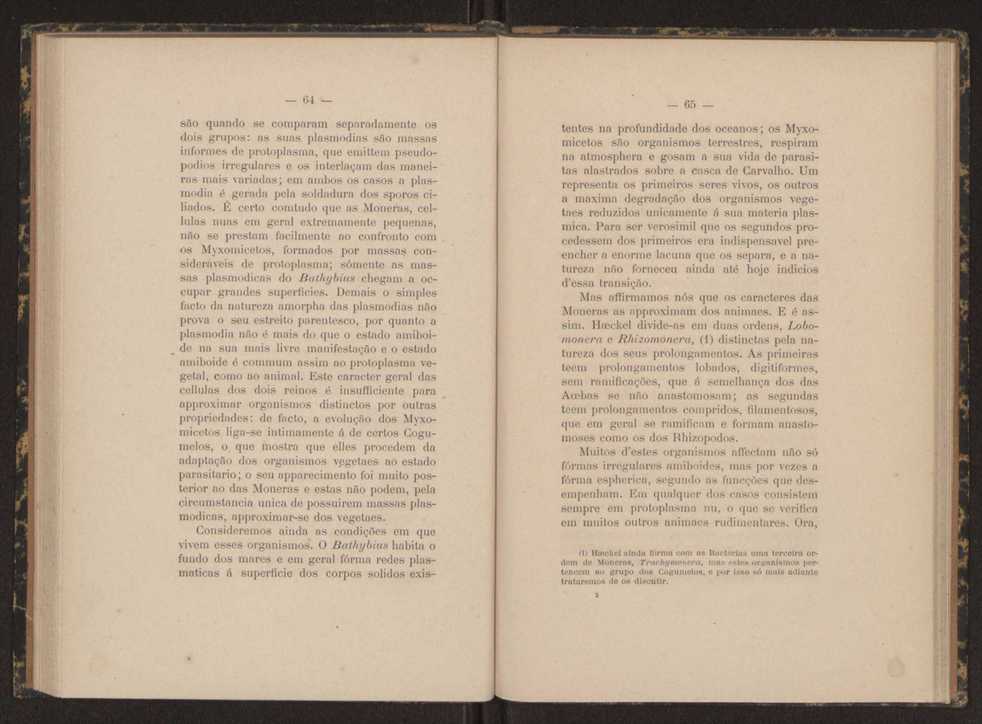 Oreino dos protistas:apreciao da legitimidade d'esta hypothese na classificao dos seres organicos 34