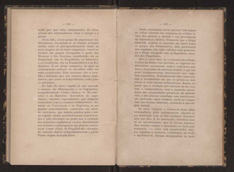 Oreino dos protistas:apreciao da legitimidade d'esta hypothese na classificao dos seres organicos 58