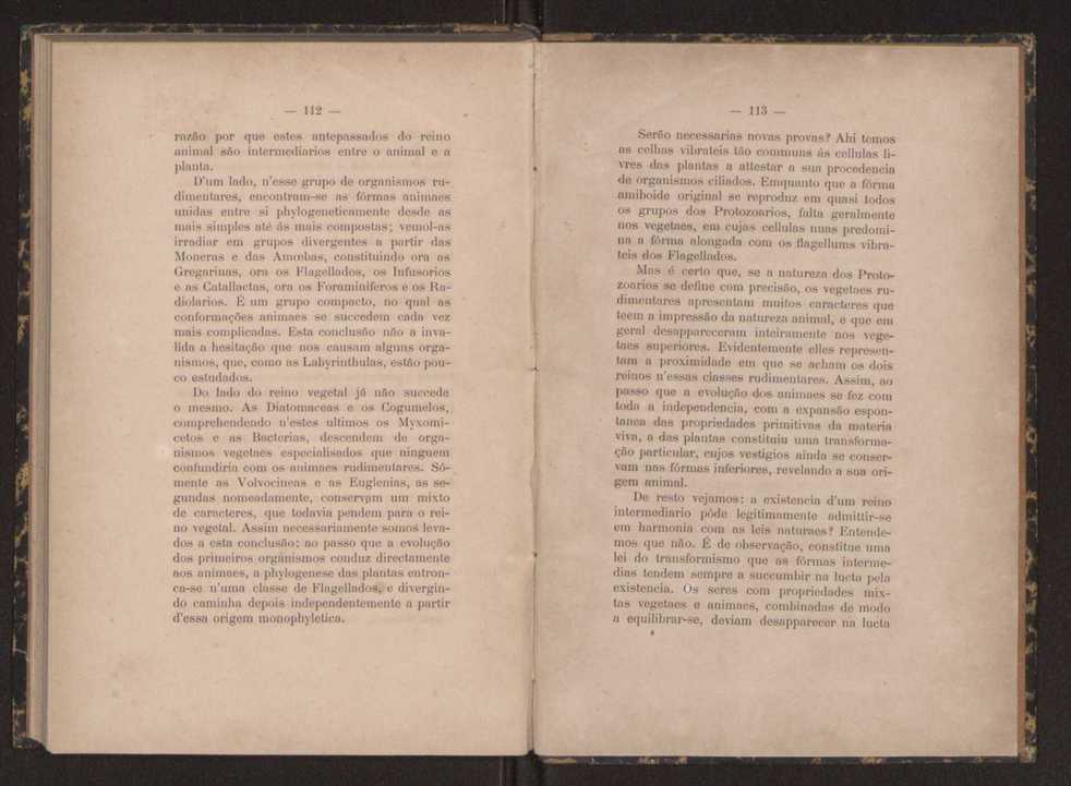 Oreino dos protistas:apreciao da legitimidade d'esta hypothese na classificao dos seres organicos 58