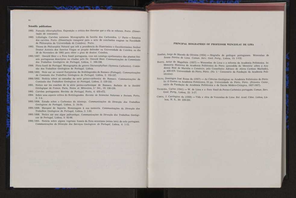 Anais da Faculdade de Ci�ncias : supplement to volume 64 (1983) : special volume in honour of Wenceslau de Lima, palaeobotanist and statesman (1858-1919) 7