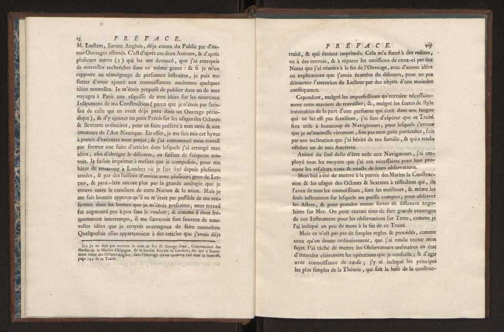 Description des octants et sextants anglois, ou quarts de cercle a reflection, avec la maniere de servir de ces instrumens, pour prendre toutes sortes de distances angulaires, tant sur mer que sur terre : prcde d'un mmoire sur une nouvelle construction de ces instrumens; et suivie d'un appendix, contenant la description et les avantages d'un double-sextant nouveau 6