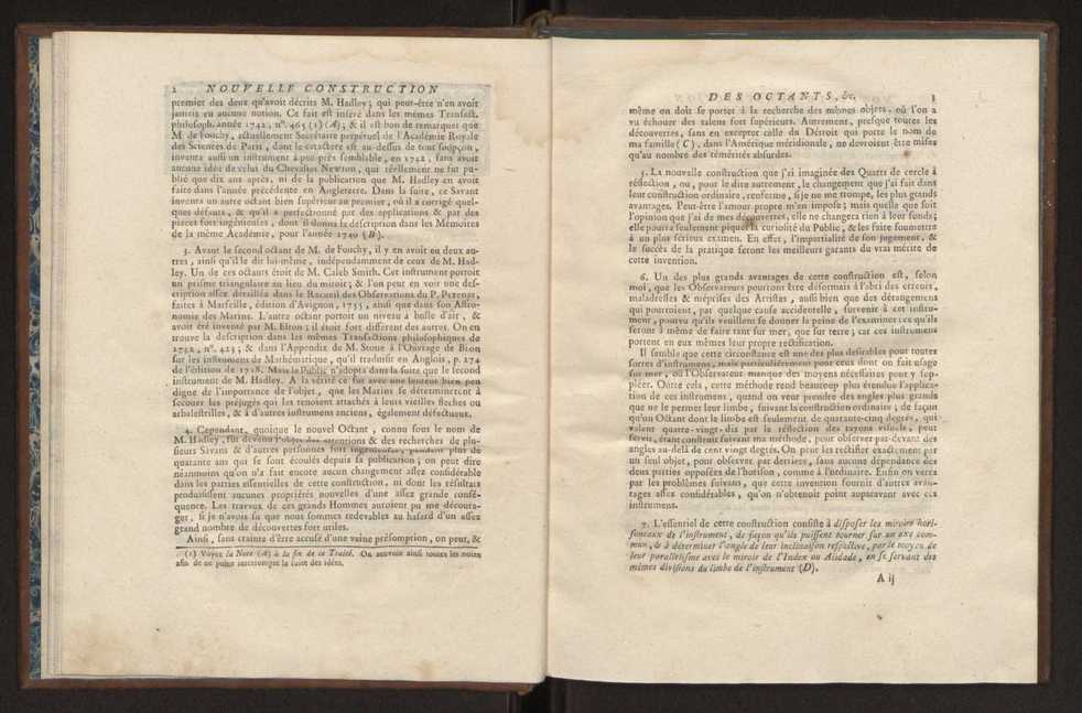 Description des octants et sextants anglois, ou quarts de cercle a reflection, avec la maniere de servir de ces instrumens, pour prendre toutes sortes de distances angulaires, tant sur mer que sur terre : prcde d'un mmoire sur une nouvelle construction de ces instrumens; et suivie d'un appendix, contenant la description et les avantages d'un double-sextant nouveau 12