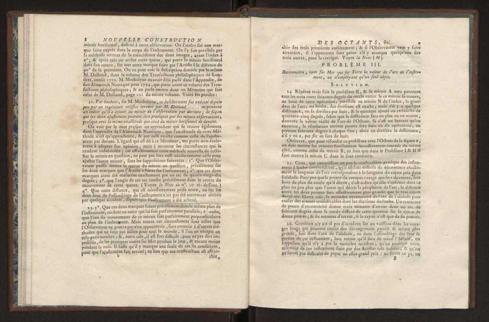 Description des octants et sextants anglois, ou quarts de cercle a reflection, avec la maniere de servir de ces instrumens, pour prendre toutes sortes de distances angulaires, tant sur mer que sur terre : prcde d'un mmoire sur une nouvelle construction de ces instrumens; et suivie d'un appendix, contenant la description et les avantages d'un double-sextant nouveau 15