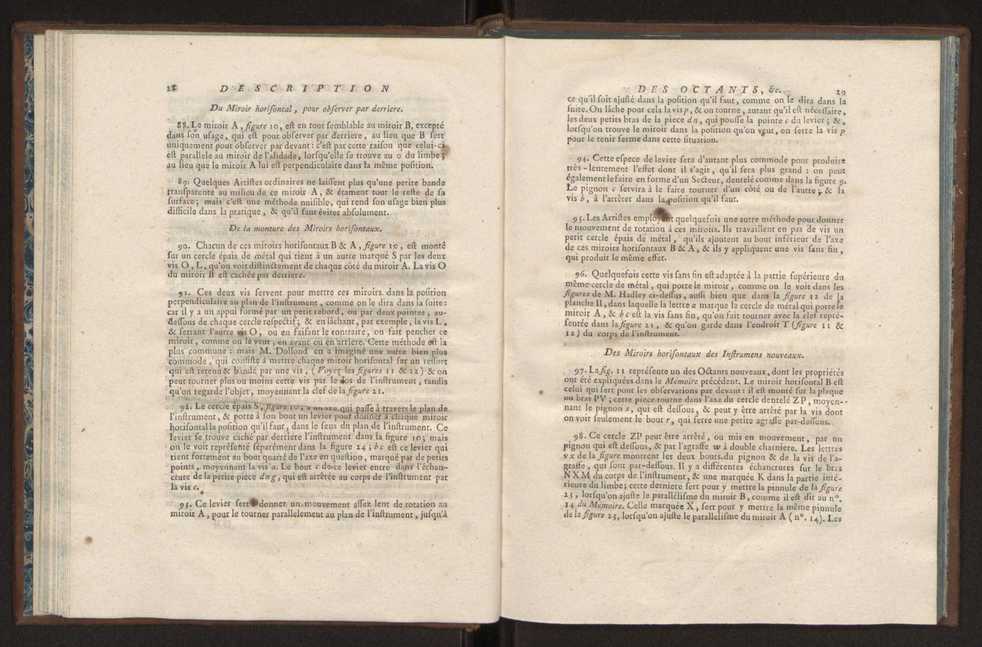 Description des octants et sextants anglois, ou quarts de cercle a reflection, avec la maniere de servir de ces instrumens, pour prendre toutes sortes de distances angulaires, tant sur mer que sur terre : prcde d'un mmoire sur une nouvelle construction de ces instrumens; et suivie d'un appendix, contenant la description et les avantages d'un double-sextant nouveau 25