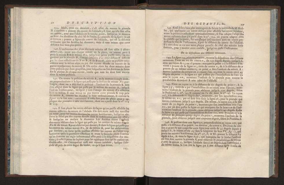 Description des octants et sextants anglois, ou quarts de cercle a reflection, avec la maniere de servir de ces instrumens, pour prendre toutes sortes de distances angulaires, tant sur mer que sur terre : prcde d'un mmoire sur une nouvelle construction de ces instrumens; et suivie d'un appendix, contenant la description et les avantages d'un double-sextant nouveau 31