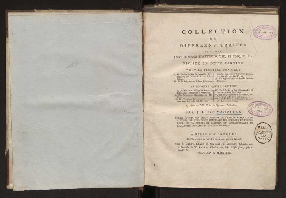 Description et usages des nouveaux barometres, pour msurer la hauteur des montagnes et la profondeur des mines, appartenants aux collections d'instrumens d'astronomie et de physique, faits  Londres en 1778 et 1779, par ordre de la cour d'Espagne, avec un prcis des barometres  grande chelle, et d'un mtorographe constant 2