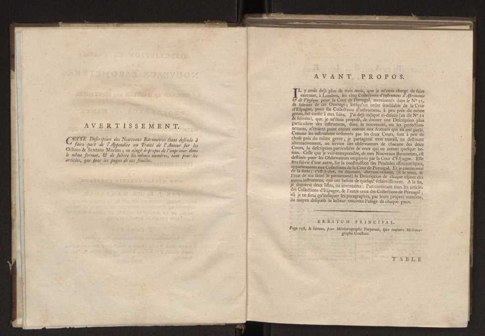 Description et usages des nouveaux barometres, pour msurer la hauteur des montagnes et la profondeur des mines, appartenants aux collections d'instrumens d'astronomie et de physique, faits  Londres en 1778 et 1779, par ordre de la cour d'Espagne, avec un prcis des barometres  grande chelle, et d'un mtorographe constant 4