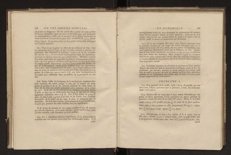 Description d'une machine nouvelle de dynamique, invente par Mr. G. Atwood... on rend trs aisment sensibles les loix du mouvement des corps en ligne droite, et en rotation, les velocits communiques par le choc des corps elastiques et non-elastiques, la resistance des fluides, etc. : avec un prcis des expriences rlatives  la premiere espece de mouvement, et la maniere de les executer, etc., dans une lettre adresse  Monsieur Volta 8