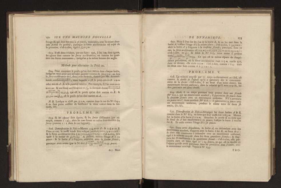 Description d'une machine nouvelle de dynamique, invente par Mr. G. Atwood... on rend trs aisment sensibles les loix du mouvement des corps en ligne droite, et en rotation, les velocits communiques par le choc des corps elastiques et non-elastiques, la resistance des fluides, etc. : avec un prcis des expriences rlatives  la premiere espece de mouvement, et la maniere de les executer, etc., dans une lettre adresse  Monsieur Volta 10