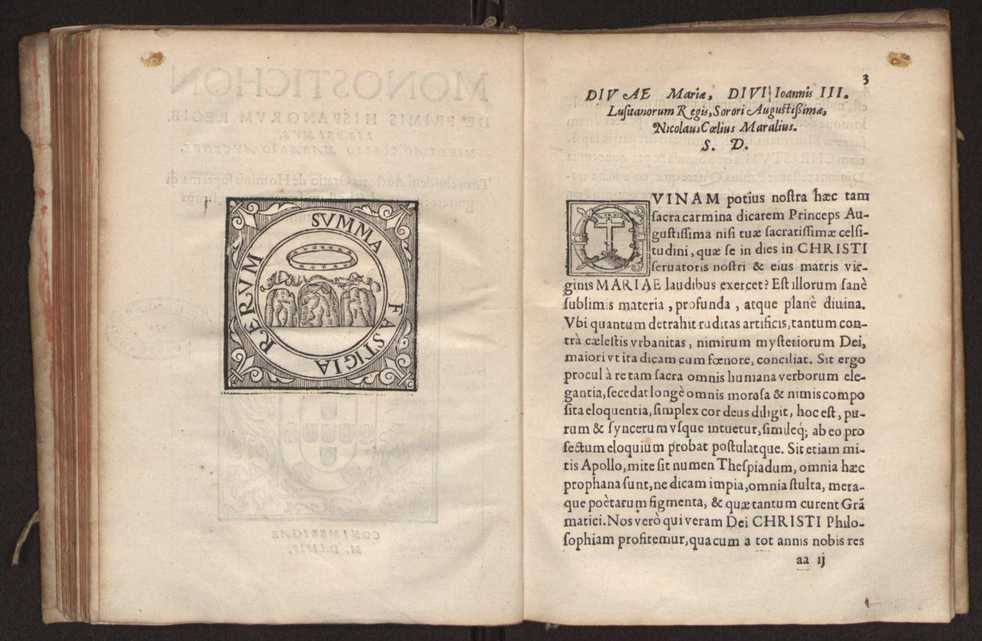 Monostichon de primis hispanorum regib. lib. primus. Nicolao Coelio Maralio auctore ; tum eiusdem auctoris Oratio de hominis suprema dignitate atque ad Christum seruatorem nostrum precatio matutina 2