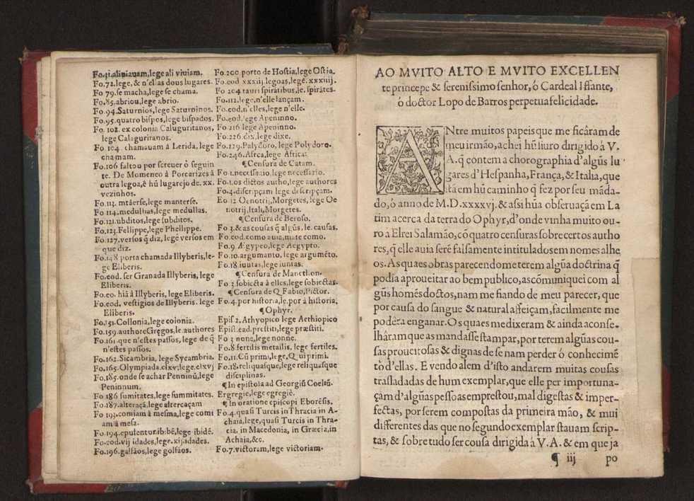 Chorographia de alguns lugares que stam em hum caminho que fez Gaspar Barreiros  anno de MDXXXXVJ comeado na cidade de Badajoz em Castella te  de Milam em Italia ; co algu[m]as outras obras cujo catalogo vai scripto com os nomes dos dictos lugares na folha seguinte 4