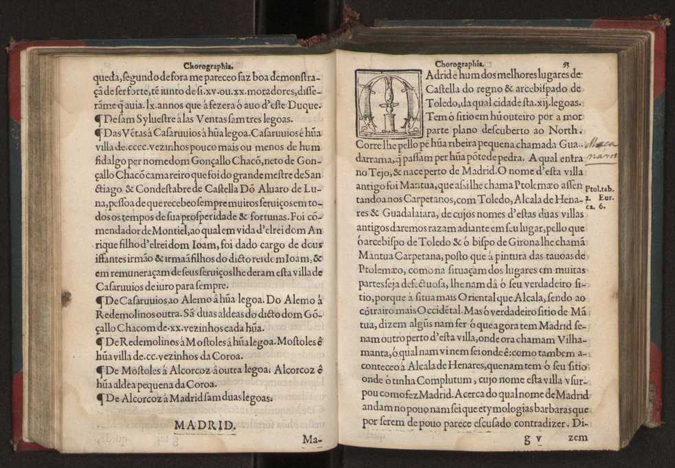 Chorographia de alguns lugares que stam em hum caminho que fez Gaspar Barreiros  anno de MDXXXXVJ comeado na cidade de Badajoz em Castella te  de Milam em Italia ; co algu[m]as outras obras cujo catalogo vai scripto com os nomes dos dictos lugares na folha seguinte 66