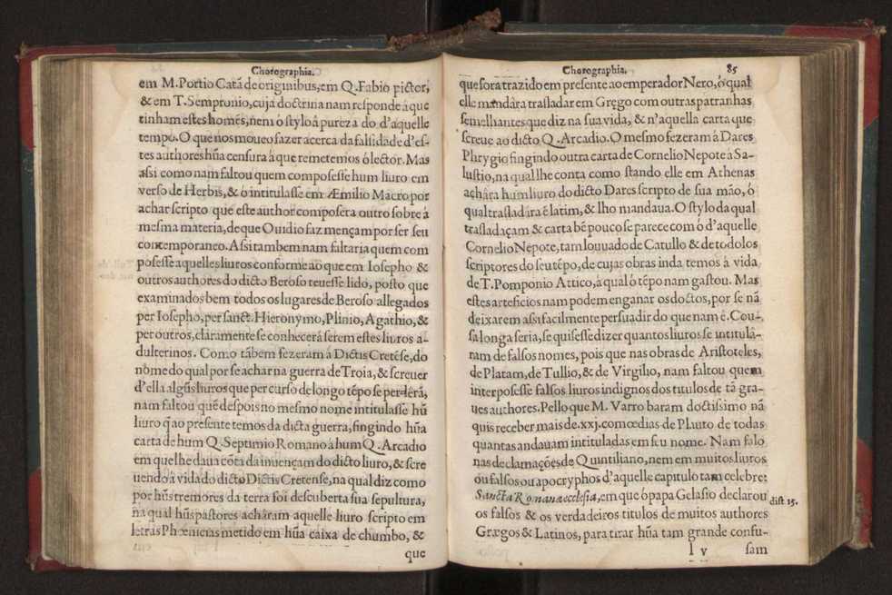 Chorographia de alguns lugares que stam em hum caminho que fez Gaspar Barreiros  anno de MDXXXXVJ comeado na cidade de Badajoz em Castella te  de Milam em Italia ; co algu[m]as outras obras cujo catalogo vai scripto com os nomes dos dictos lugares na folha seguinte 96