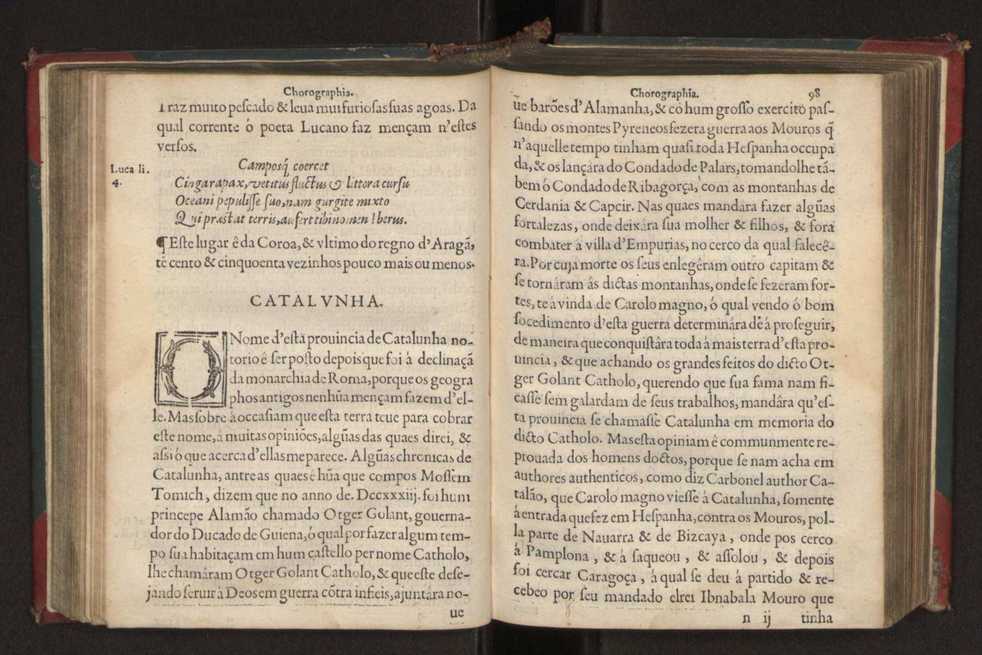 Chorographia de alguns lugares que stam em hum caminho que fez Gaspar Barreiros  anno de MDXXXXVJ comeado na cidade de Badajoz em Castella te  de Milam em Italia ; co algu[m]as outras obras cujo catalogo vai scripto com os nomes dos dictos lugares na folha seguinte 109