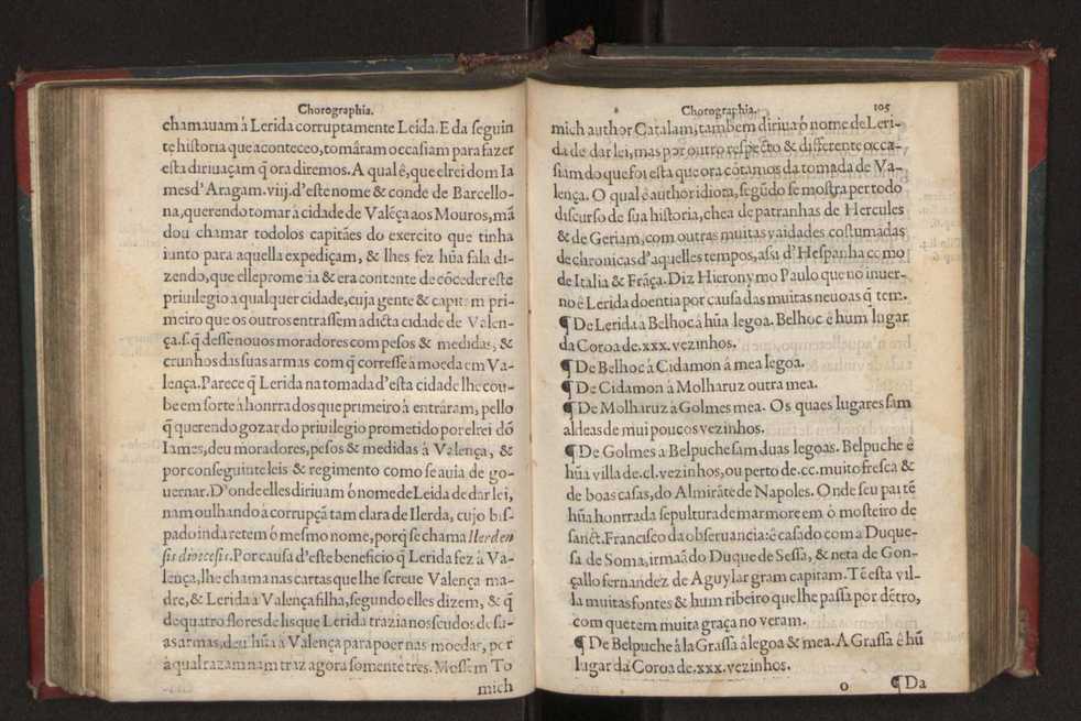 Chorographia de alguns lugares que stam em hum caminho que fez Gaspar Barreiros  anno de MDXXXXVJ comeado na cidade de Badajoz em Castella te  de Milam em Italia ; co algu[m]as outras obras cujo catalogo vai scripto com os nomes dos dictos lugares na folha seguinte 116