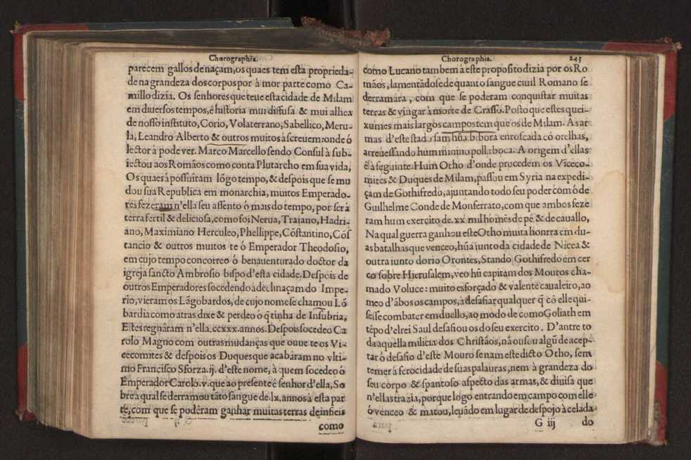 Chorographia de alguns lugares que stam em hum caminho que fez Gaspar Barreiros  anno de MDXXXXVJ comeado na cidade de Badajoz em Castella te  de Milam em Italia ; co algu[m]as outras obras cujo catalogo vai scripto com os nomes dos dictos lugares na folha seguinte 253