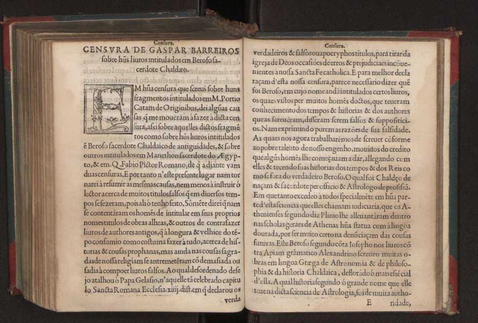 Censuras de Gaspar Barreiros sobre quatro livros intitulados em M. Portio Catam De Originibus, em Beroso Chaldaeo, em Manethon Aegyptio & em Q. Fabio Pictor Romano 21