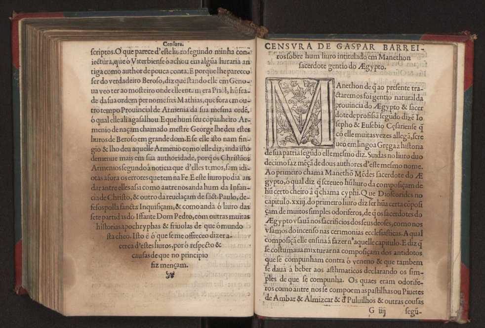 Censuras de Gaspar Barreiros sobre quatro livros intitulados em M. Portio Catam De Originibus, em Beroso Chaldaeo, em Manethon Aegyptio & em Q. Fabio Pictor Romano 40