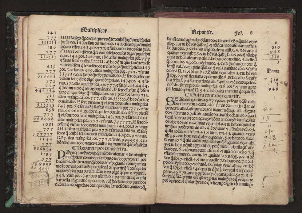 Tratado da pratica darismetyca ordenada per Gaspar Nycolas e empremida com previlegio del rey nosso senhor 14