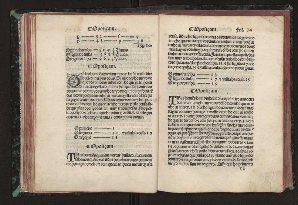 Tratado da pratica darismetyca ordenada per Gaspar Nycolas e empremida com previlegio del rey nosso senhor 39