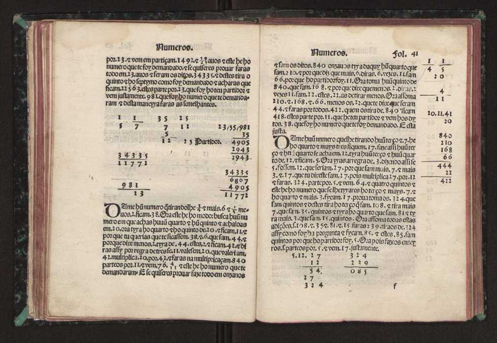 Tratado da pratica darismetyca ordenada per Gaspar Nycolas e empremida com previlegio del rey nosso senhor 46