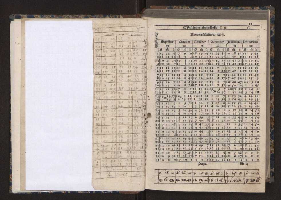 [Almanach perpetuum sive tacuinus, Ephemerides z diarium Abrami zacutti hebrei. Theoremata autem Joannis Michaelis germani ...] 5