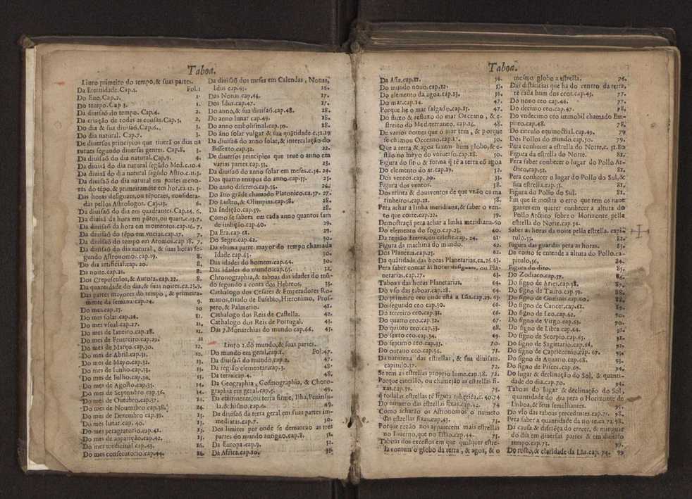 Chronographia reportorio dos tempos, no qual se contem VI. partes, s. dos tempos, esphera, cosmographia, & arte da navegao, astrologia rustica, & dos tempos, & pronosticao dos eclipses, cometas, & samenteiras. O calendario romano, c os eclypses ate 630. E no fim o uso, & fabrica da balhestilha, & quadrante gyometrico, com hum tratado dos relogios 5