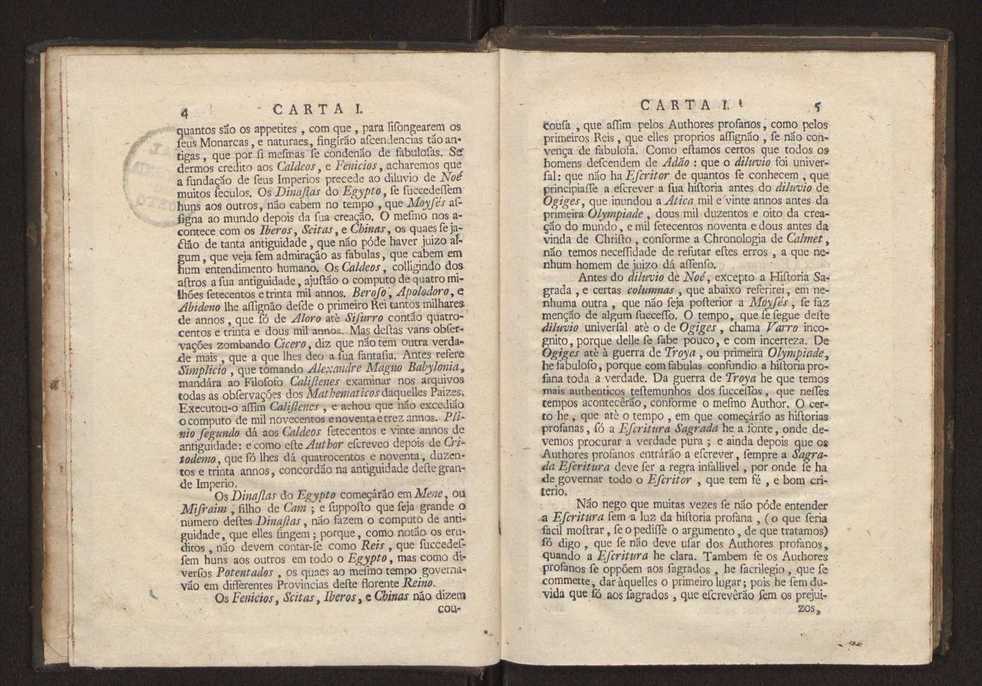 Cartas, em que se d notcia da origem, e progresso das sciencias, escritas ao doutor Jos da Costa Leito por hum seu amigo, e dadas  luz pelo mesmo para utilidade dos curiosos 4