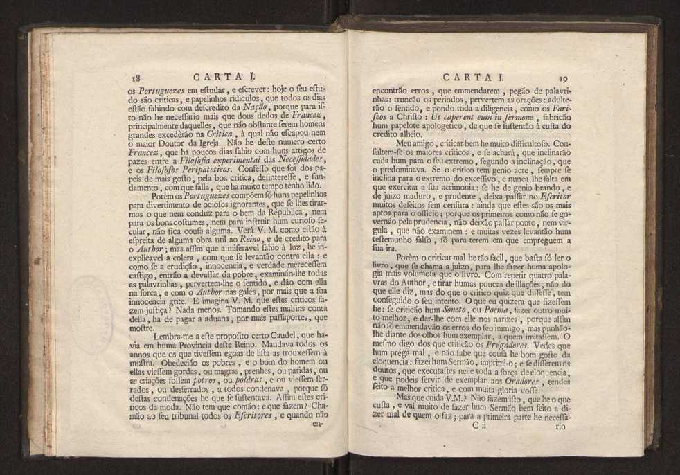 Cartas, em que se d notcia da origem, e progresso das sciencias, escritas ao doutor Jos da Costa Leito por hum seu amigo, e dadas  luz pelo mesmo para utilidade dos curiosos 11