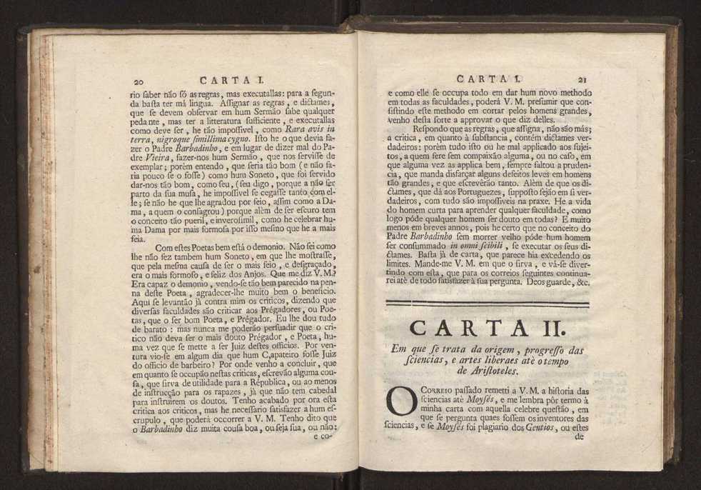 Cartas, em que se d notcia da origem, e progresso das sciencias, escritas ao doutor Jos da Costa Leito por hum seu amigo, e dadas  luz pelo mesmo para utilidade dos curiosos 12