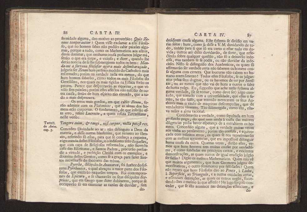 Cartas, em que se d notcia da origem, e progresso das sciencias, escritas ao doutor Jos da Costa Leito por hum seu amigo, e dadas  luz pelo mesmo para utilidade dos curiosos 45