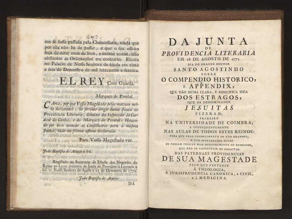 Compendio historico do estado da Universidade de Coimbra no tempo da invaso dos denominados jesuitas e dos estragos feitos nas sciencias e nos professores, e directores que a regiam pelas maquinaes, e publicaes dos novos estatutos por elles fabricados 6