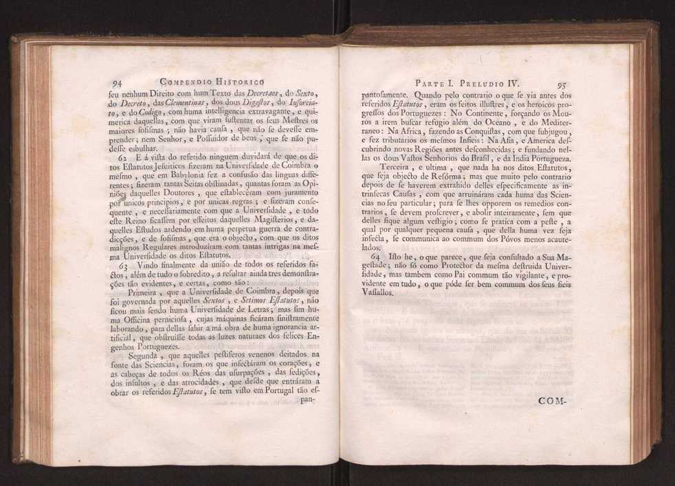 Compendio historico do estado da Universidade de Coimbra no tempo da invaso dos denominados jesuitas e dos estragos feitos nas sciencias e nos professores, e directores que a regiam pelas maquinaes, e publicaes dos novos estatutos por elles fabricados 60
