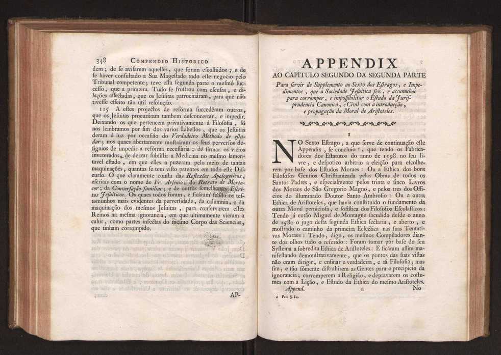 Compendio historico do estado da Universidade de Coimbra no tempo da invaso dos denominados jesuitas e dos estragos feitos nas sciencias e nos professores, e directores que a regiam pelas maquinaes, e publicaes dos novos estatutos por elles fabricados 186
