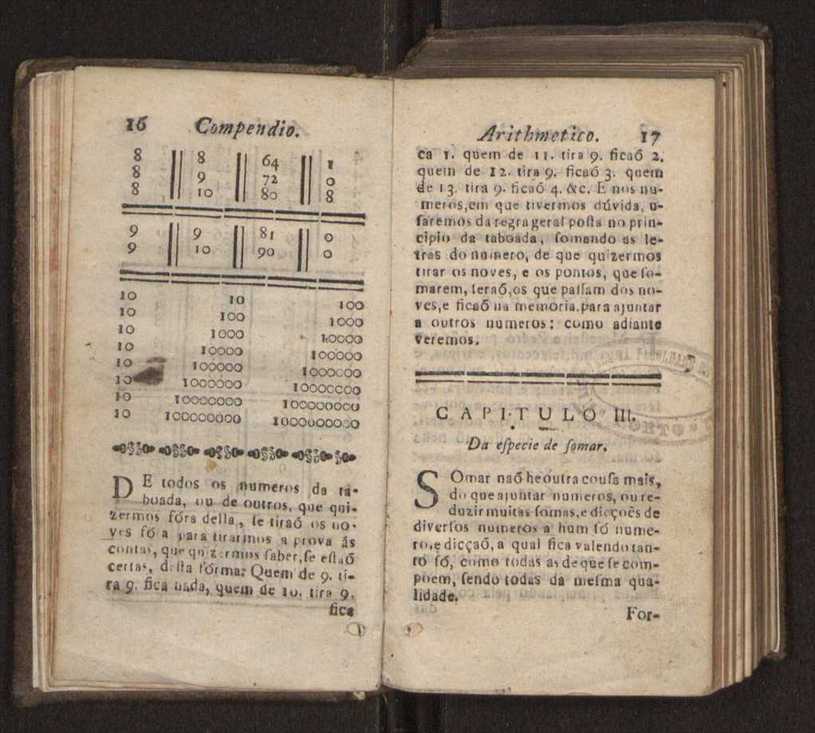 Compendio arithmetico : obra muito util para principiantes aprenderem com facilidade todas as especies de conta, & saberem usar dellas, com suas taboas no fim, em que se achara diminuidas as moedas de ouro deste reyno ... 17