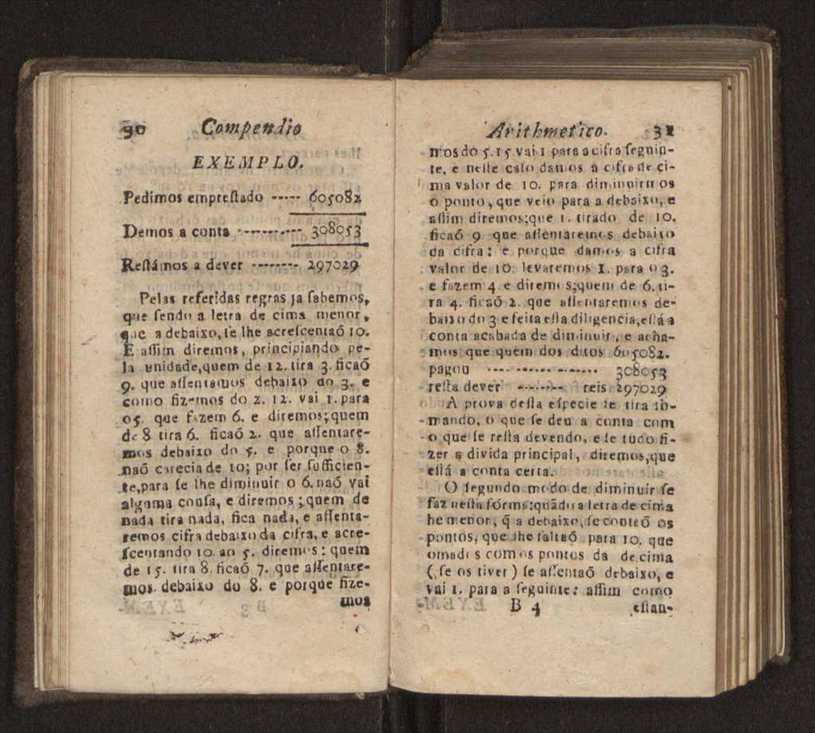 Compendio arithmetico : obra muito util para principiantes aprenderem com facilidade todas as especies de conta, & saberem usar dellas, com suas taboas no fim, em que se achara diminuidas as moedas de ouro deste reyno ... 24
