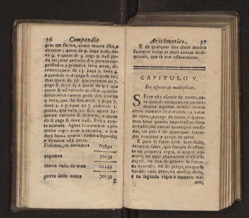 Compendio arithmetico : obra muito util para principiantes aprenderem com facilidade todas as especies de conta, & saberem usar dellas, com suas taboas no fim, em que se achara diminuidas as moedas de ouro deste reyno ... 27