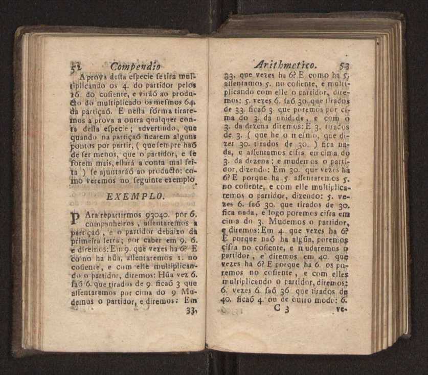 Compendio arithmetico : obra muito util para principiantes aprenderem com facilidade todas as especies de conta, & saberem usar dellas, com suas taboas no fim, em que se achara diminuidas as moedas de ouro deste reyno ... 35